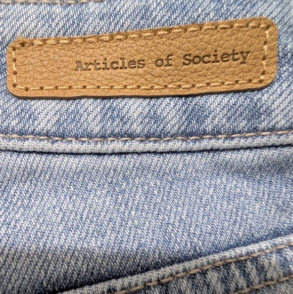 Articles of Society Wide Leg Jeans Size 26 High Rise Light Wash Denim Streetwear - Picture 6 of 8